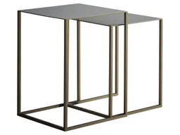 Beistelltische "pur" B 27,5/30 x T 27,5/30 x H 35/40 cm, Metall, taupe, 2er-Set – Produktbild 1 von 1