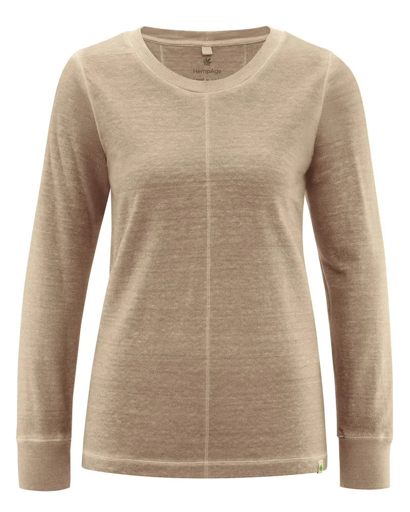 HempAge Hempage Damen vegan Langarmshirt Shiitake Braun, Braun, – Produktbild 1 von 2