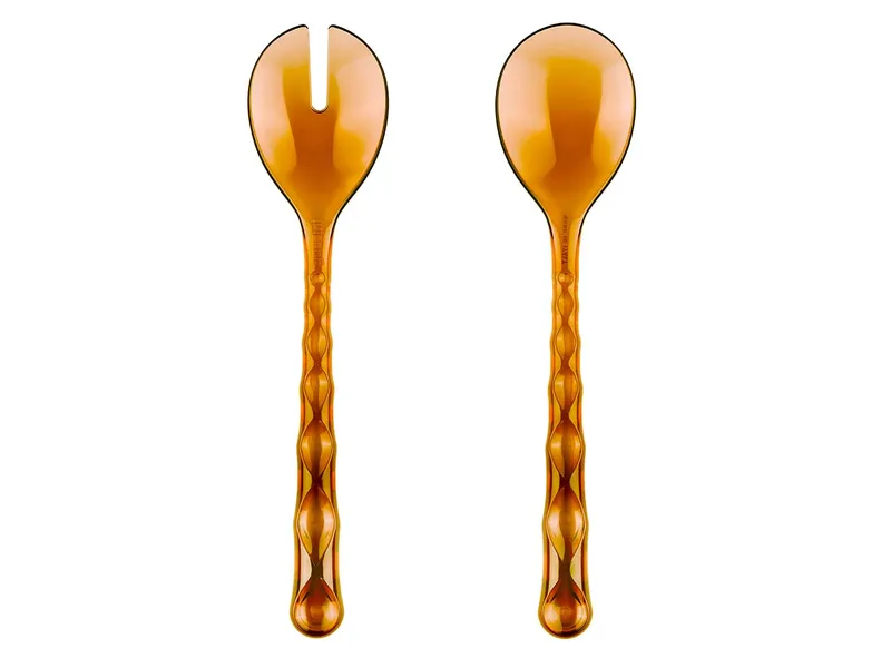 guzzini Salatbesteck "VANITY" aus biobasiertem Spezial-Acrylglas, Karamell, – Produktbild 1 von 1