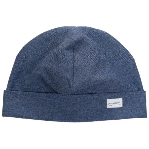 Lou-i Lou-i Baumwollmütze Made in Germany - Bequeme Wintermütze, Jeansblau, – Produktbild 2 von 3