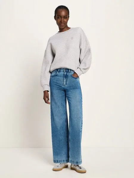 LANIUS LANIUS Marlenejeans (GOTS) aus Bio-Baumwolle, Mid blue denim, – Produktbild 1 von 8