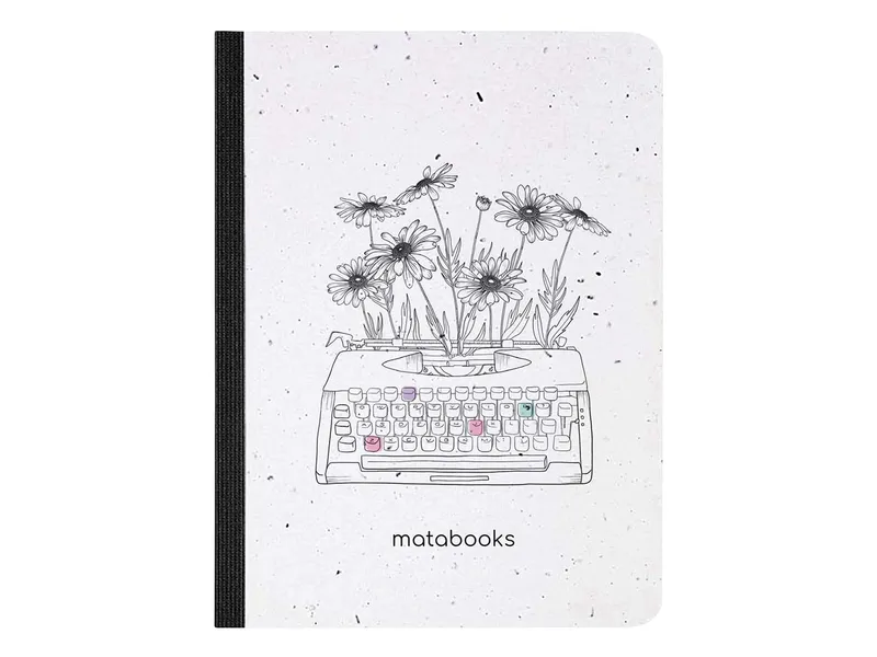 matabooks® matabooks® Notizbuch aus Graspapier mit Samen, Typewriter, A6, 102 Blatt – Produktbild 1 von 5