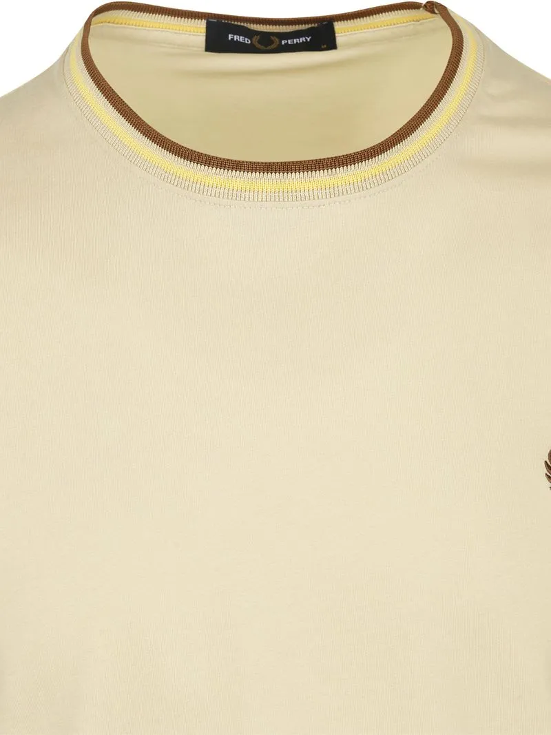 Fred Perry Fred Perry M1588 Twin Tipped T-Shirt Beige - Größe S, Beige, – Produktbild 1 von 5