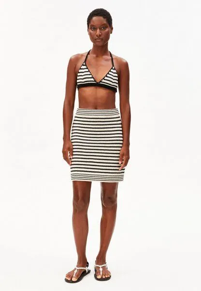ARMEDANGELS ARMEDANGELS STRIPE Damen Rock aus 100% Bio-Baumwolle, Undyed-black, – Produktbild 4 von 4
