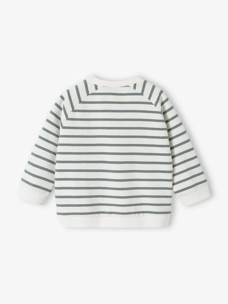 Vertbaudet Baby Sweatshirt, Grün gestreift, – Produktbild 2 von 4