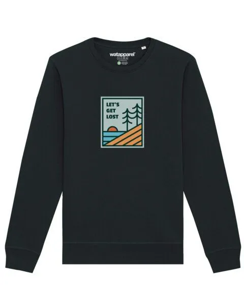 watapparel watapparel Sweatshirt Unisex Let's Get Lost, Black, – Produktbild 1 von 3