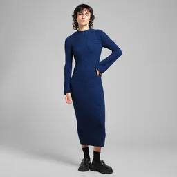 Dedicated DEDICATED Damen Strickkleid Vamlingbo - Blue/Black – Produktbild 1 von 1