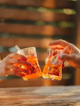 MaBe MaBe 16er Set Aperol Gläser - UPCYCLING aus der leeren 0,7l Flasche MIT 16x Glashalm – Produktbild 1 von 1
