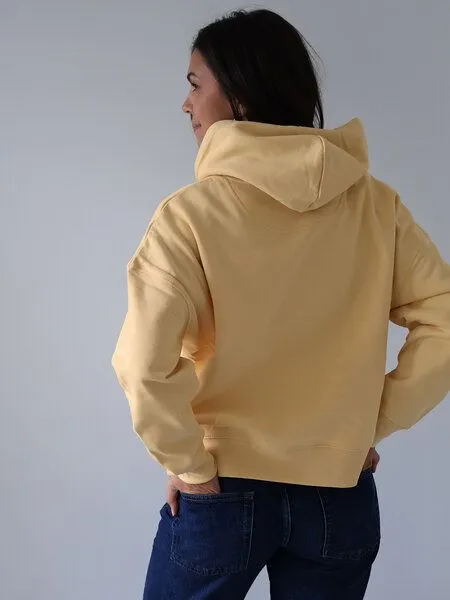 Kultgut Kultgut Boxy-Style - Hoodie- Innen flauschig / Little things are big, Warmgelb, – Produktbild 1 von 4