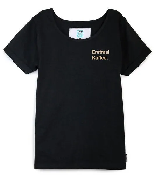 Gary Mash GARY MASH Shirt Taylor Erstmal Kaffee. aus Biobaumwolle, Schwarz, – Produktbild 4 von 4