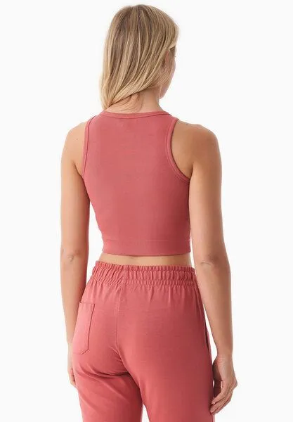 ORGANICATION ORGANICATION SONNIA | Cropped Rib Top aus Bio-Baumwolle, Red wood, – Produktbild 4 von 4