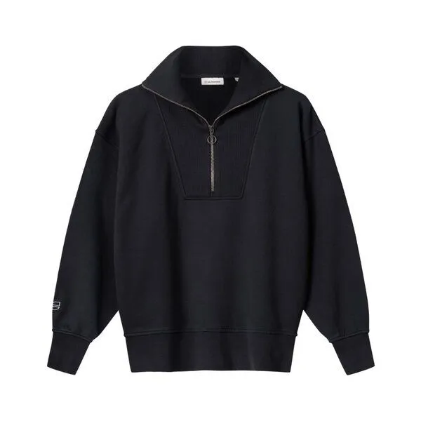 SALZWASSER BRIT – Half-Zip Sweater (Damen) aus 100% Bio-Baumwolle (GOTS) von SALZWASSER, Dunkelblau (blau), – Produktbild 1 von 4