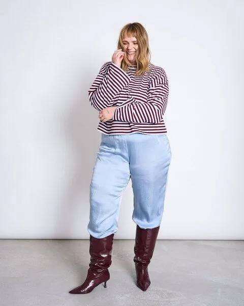 JAN N JUNE JAN N JUNE Weite Satinhose NALI, Midblue, – Produktbild 4 von 4