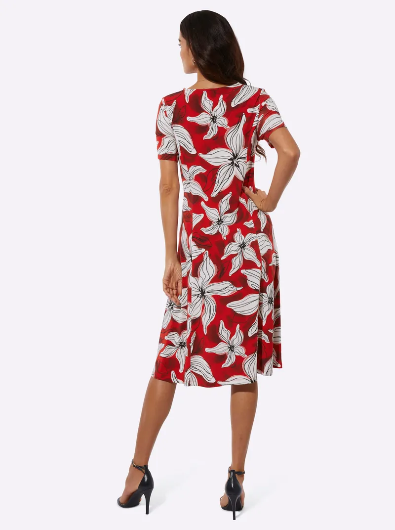 Witt Jerseykleid, Rot-champagner-bedruckt, – Produktbild 1 von 2