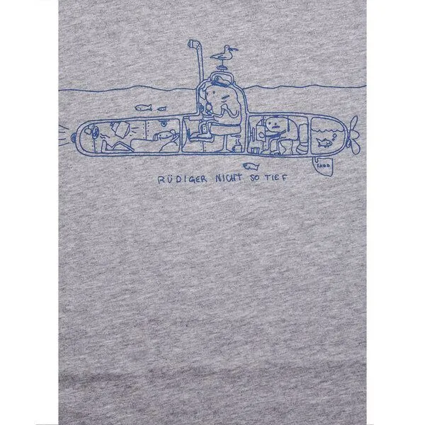 FÄDD FÄDD Herren T-Shirt Rundhals aus Bio-Baumwolle "U-BOOT RÜDIGER", Grau, – Produktbild 2 von 4