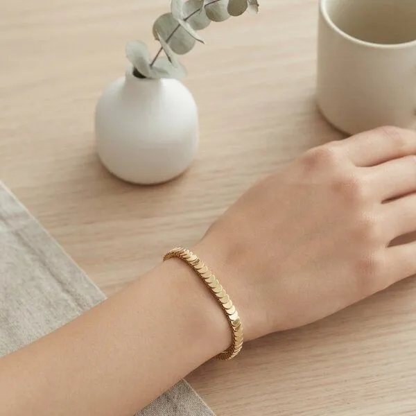 ELEKTROPULLI ELEKTROPULLI Armband mit feiner Struktur, Gold, – Produktbild 2 von 2