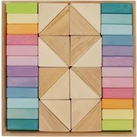 Grimms Grimms Pastell Duo Holzbausteine, 40-teilig, bunt lasiert Maße 26,5 x 26,5 x 5 cm, Mehrfarbig, – Produktbild 1 von 1