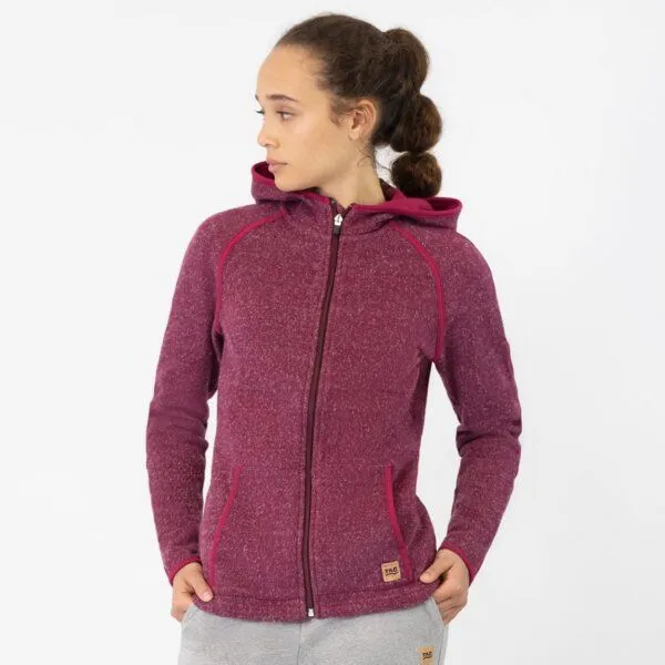 TAO Sportswear TAO Sportswear Warme Damen Freizeitjacke ELA aus Bio-Baumwolle, Bordeaux, – Produktbild 2 von 4