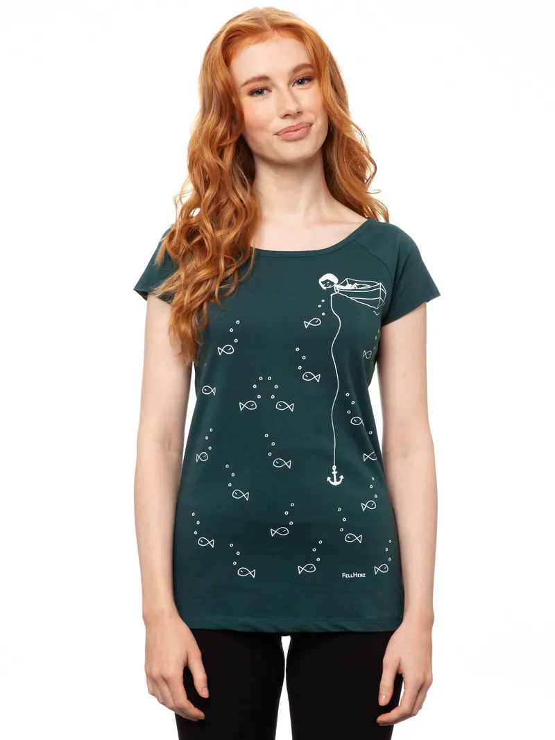 FellHerz Ankermädl Cap Sleeve deep teal - S – Produktbild 1 von 1