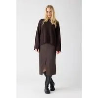 KnowledgeCotton Apparel KnowledgeCotton Apparel Twill-Rock aus Bio-Baumwolle ROC/GOTS/Vegan, Braun (chocolate-torte), – Produktbild 1 von 1