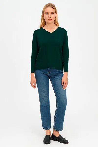 KOMODO Komodo Merino-Pullover mit V-Auschnitt Modell: Natty, Ivy (grün), – Produktbild 1 von 2