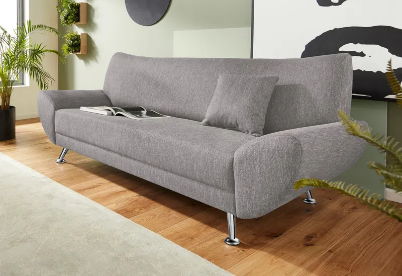 Home affaire 3-Sitzer Saltare elegant & komfortabel, toller Designfuß, bequem, Breite 205cm, Beige|grau, – Produktbild 1 von 4