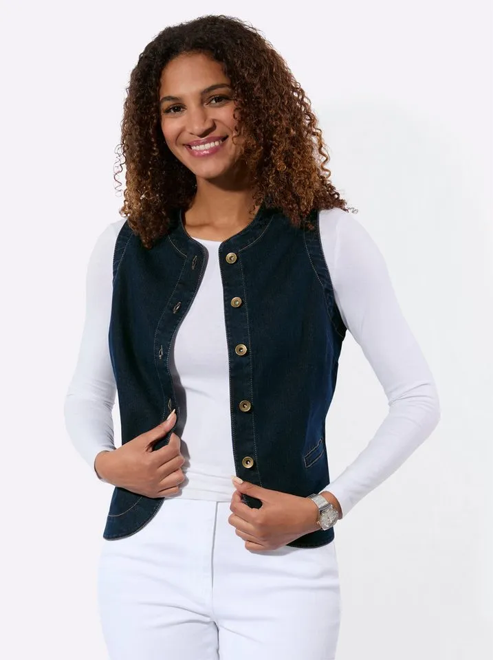 Witt Witt Jerseyweste Jeans-Weste, Blau, – Produktbild 2 von 3