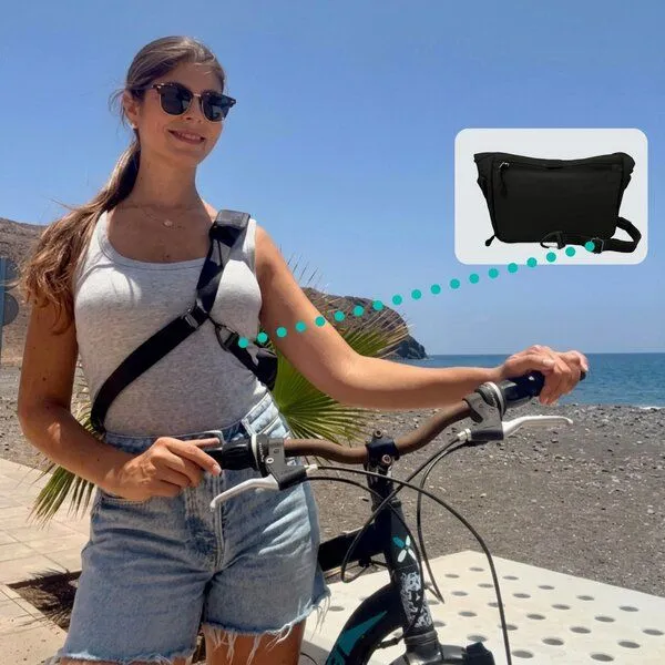 FUCHS & REBELL FUCHS & REBELL LUCA 2.0 Crossbody BikeBag 3-Punkt-Gurt, Schwarz, – Produktbild 3 von 5