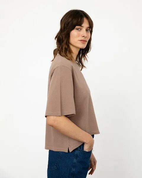 Rotholz Rotholz Kurzes T-Shirt Waffle Cotton, Braun, – Produktbild 1 von 4