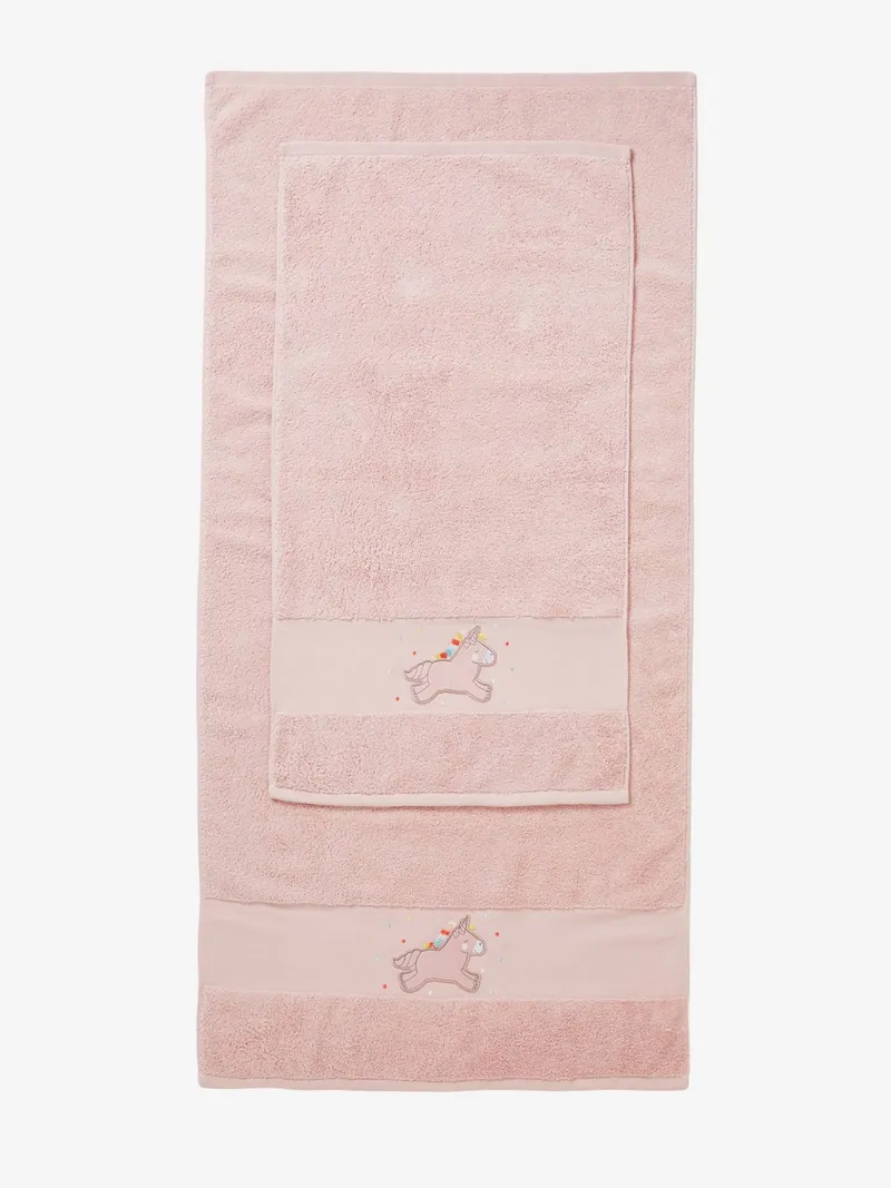 Vertbaudet Kinder Handtuch EINHORN, Zartrosa, – Produktbild 4 von 4