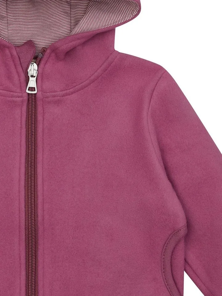 loud + proud loud + proud Kapuzenfleecejacke aus Baumwoll-Fleece, Rot, – Produktbild 3 von 3