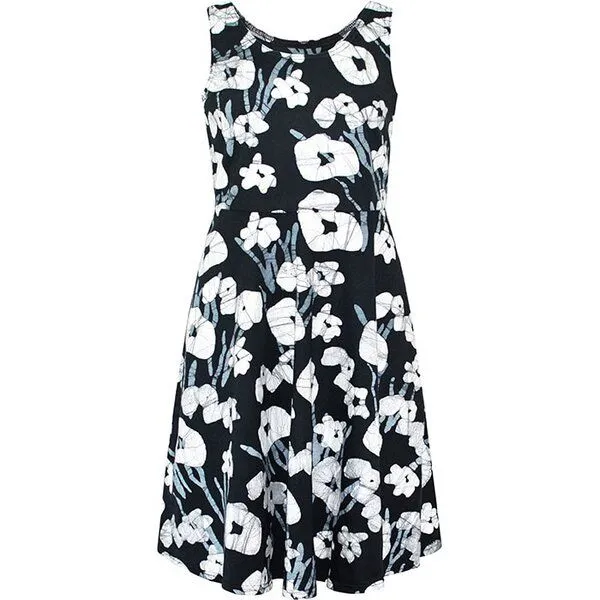 Global Mamas Global Mamas Bio Jersey Kleid - FIT & FLARE - Botany, Floral painted (schwarz), – Produktbild 1 von 3
