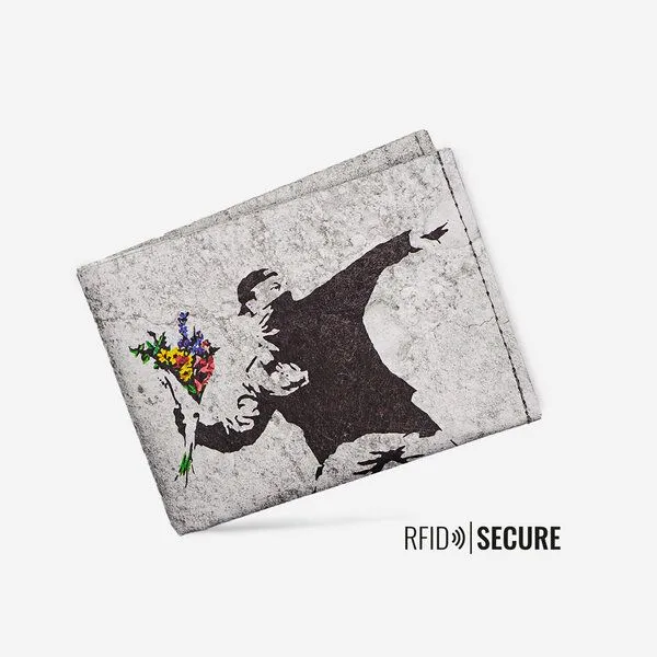 paprcuts paprcuts RFID Portemonnaie, Flower thrower (grau rot), – Produktbild 1 von 4