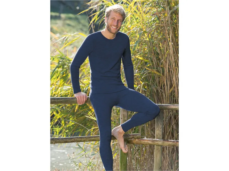 Engel natur Engel Natur Herren Unterhemd Langarm Wolle Seide marine Gr.46/48, Blau, – Produktbild 2 von 2