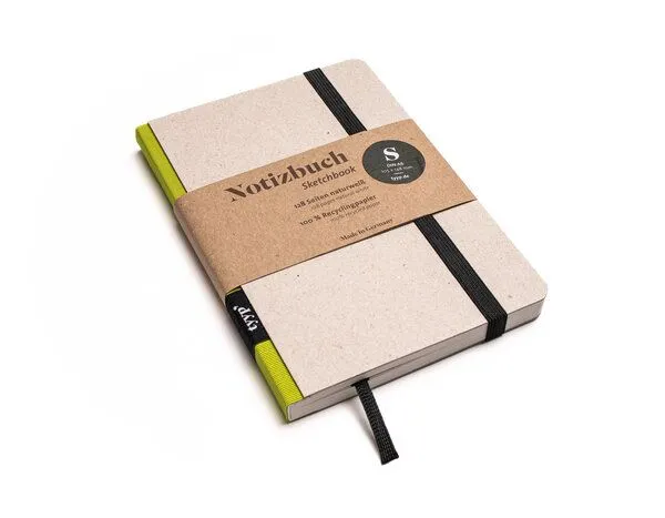 tyyp tyyp Notizbuch A6 – 100% Recyclingpapier – handmade – Klassik Öko, Limette-grün, – Produktbild 1 von 4