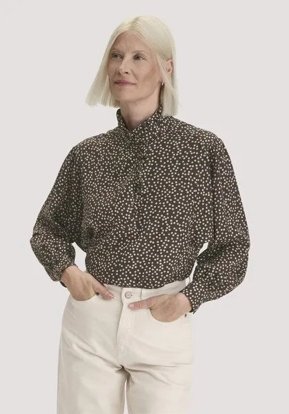 hessnatur hessnatur Bluse Relaxed aus SaXcell®Lyocell, Kakao braun, – Produktbild 1 von 4