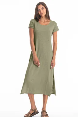 RAVENS VIEW IBIZA RAVENS VIEW IBIZA Damen vegan Kleid Uma Khaki – Produktbild 1 von 1