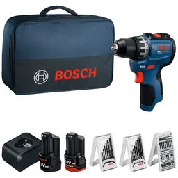 Bosch Professional Bosch Professional Bosch Akku-Bohrschrauber GSR12V-31, incl. 2x Akku GBA 2 / 3 Ah, Ladegerät, Zubehör, Werkzeugtasche – Produktbild 1 von 1