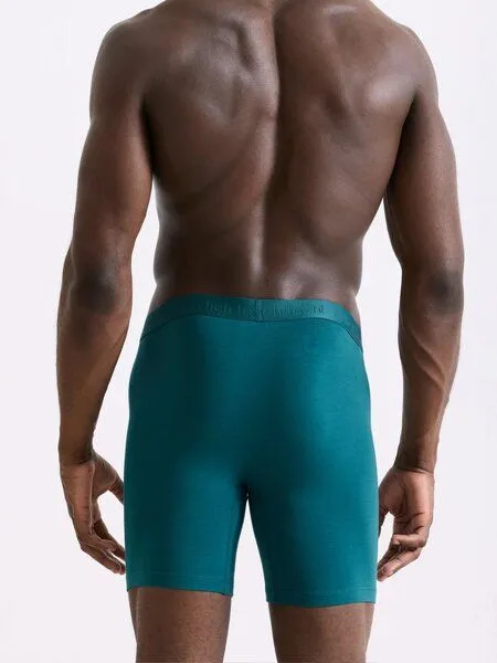 erlich textil erlich textil Casual Cotton lange Pants, enge lange Boxershorts aus Bio-Baumwolle, made in Europe, Petrolblau, – Produktbild 4 von 6