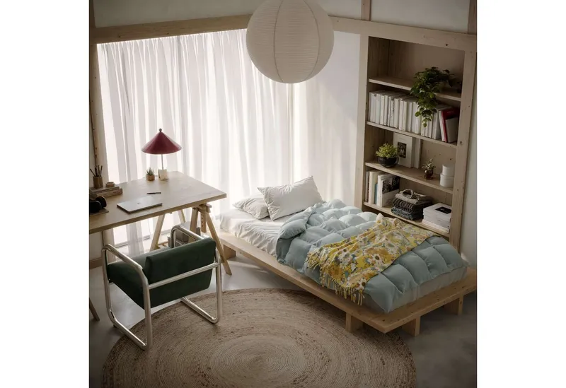 Karup Design Futonbett Bettgestell JAPAN BED Futonbett aus FSC®-zertifiziertem Massivholz (Mit Lattenrost), zeitlos, bequem & in mehreren Farben und Größen erhältlich, Beige, – Produktbild 5 von 8