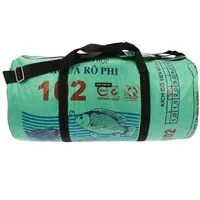 MoreThanHip MoreThanHip Wochenend- oder Sporttasche 40L aus recycelten Zement-oder Tierfuttersäcken - Jumbo, Grün - fisch, – Produktbild 1 von 1