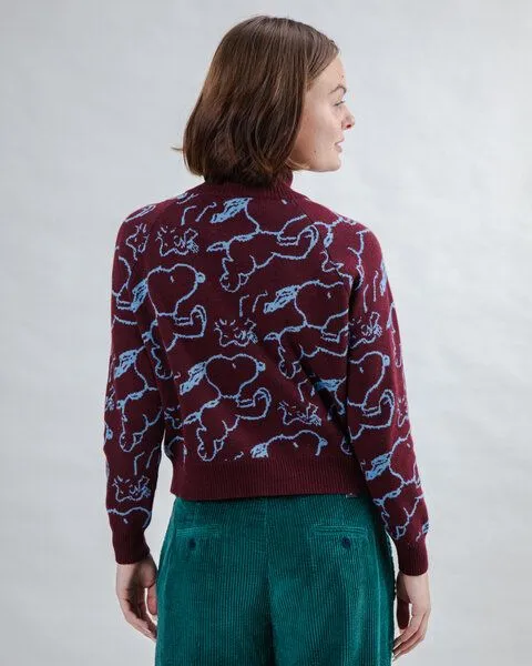 Brava Fabrics Brava Fabrics Strickpullover Peanuts Jacquard Chocolate – Produktbild 2 von 4