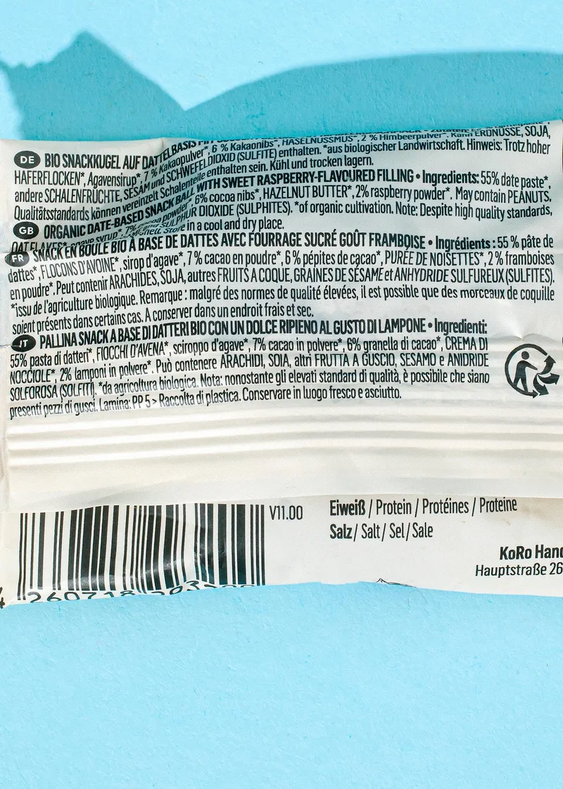 KoRo Bio Energy Ball Kakao und Himbeerfüllung 14 x 30 g – Produktbild 5 von 5