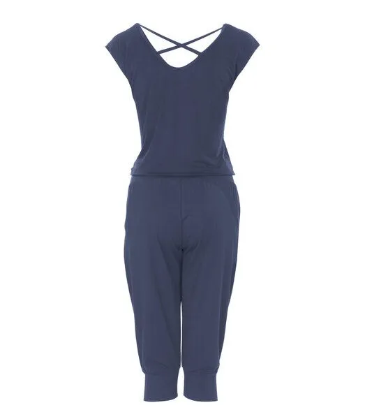 Jaya Jaya CHANDRA - Damen - 3/4 Jumpsuit für Yoga und Freizeit, Nightblue, – Produktbild 3 von 3