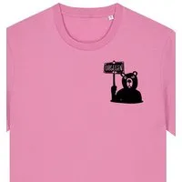 päfjes päfjes Der Bär ist DAGEGEN! Du auch? - Fair Wear Männer Unisex Bio T-Shirt Siebdruck, Bubble pink (rosa), – Produktbild 1 von 1