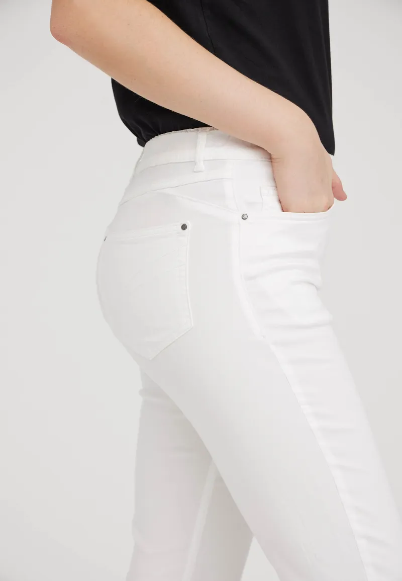 LAURIE LAURIE Damen vegan Hose Hannah Regular Mittellang Weiß, Weiß, – Produktbild 2 von 2