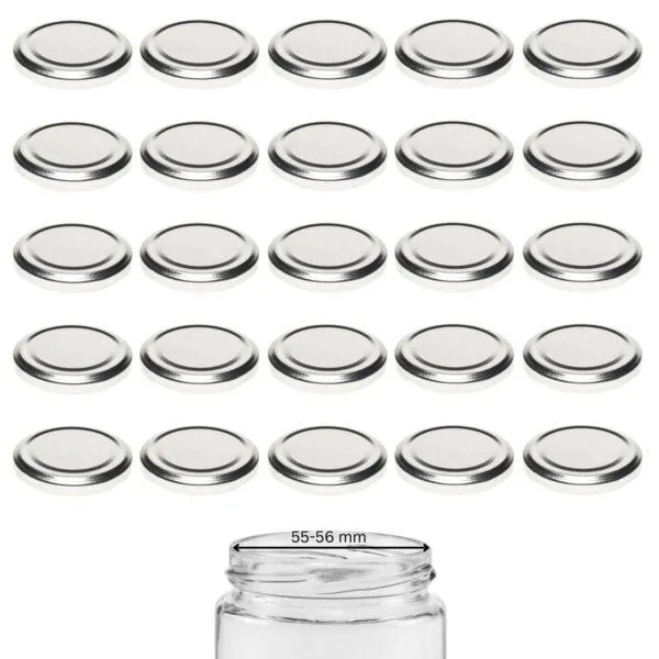 mikken mikken 25 Ersatzdeckel TO66 Ø 6,9 cm für Marmeladen- & Einmachgläser, Silber, – Produktbild 1 von 3