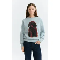thinking mu Thinking MU Damen vegan Sweatshirt Bonnie Mit Tierporträt Hellblau – Produktbild 1 von 1