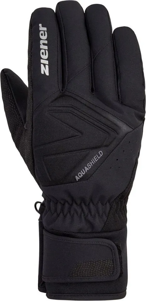 Ziener Ziener Skihandschuhe GATIS-Z AQUASHIELD® wasserdicht, winddicht, atmungsaktiv, warmes Fleece-Futter, Schwarz, – Produktbild 3 von 4