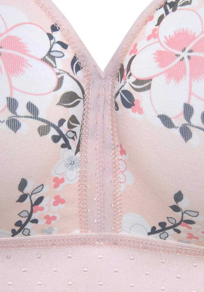 petite fleur by Lascana Entlastungs-BH, Rosé-bedruckt+weiß, – Produktbild 2 von 3